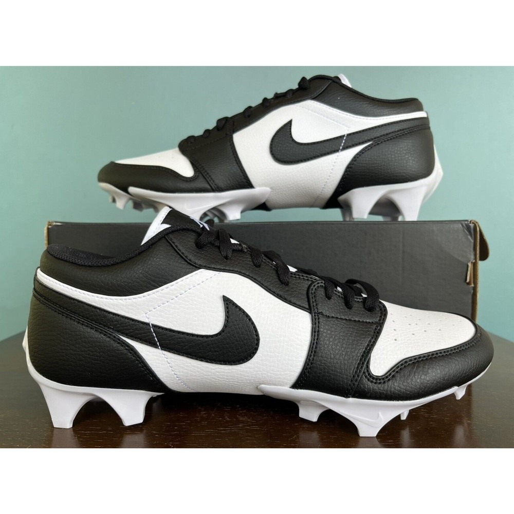 Jordan 1 Low TD "Panda" White/Black Football Cleats Men's Size 13 FJ6245-100